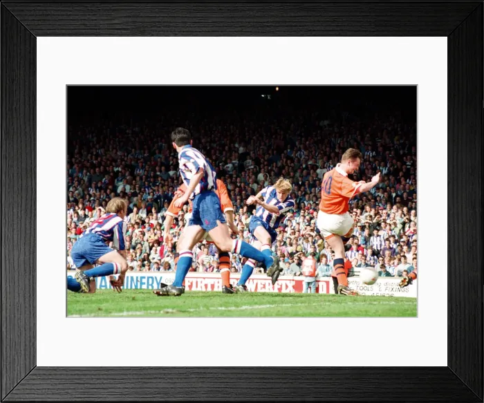 Framed Print : Huddersfield Town F. Cs final Leeds Road game. Match played against Blackpool