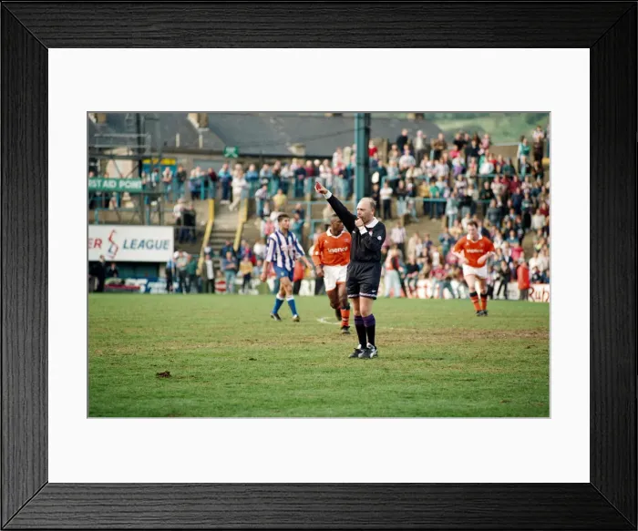 Framed Print : Huddersfield Town F. Cs final Leeds Road game. Match played against Blackpool Framed Print : Huddersfield Town F. Cs final Leeds Road game. Match played against Blackpool