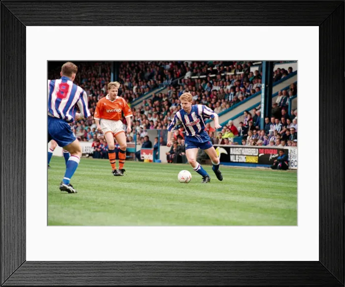 Framed Print : Huddersfield Town F. Cs final Leeds Road game. Match played against Blackpool Framed Print : Huddersfield Town F. Cs final Leeds Road game. Match played against Blackpool