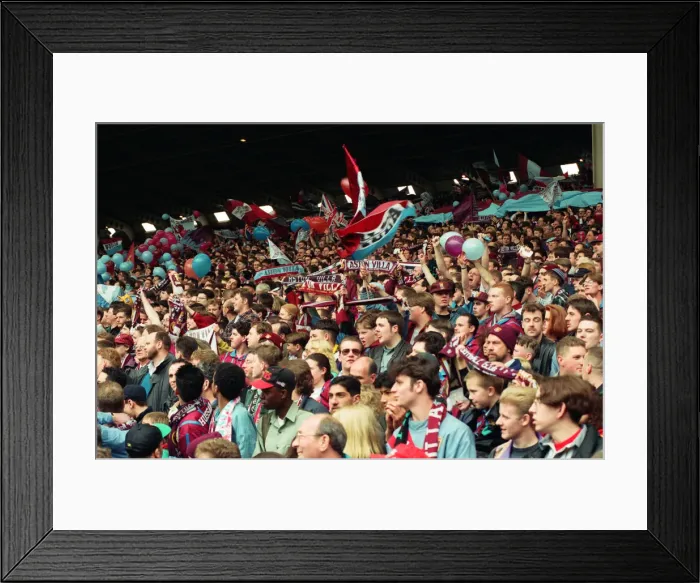 Framed Print : Fans in the Holte End stand in the final game before it was demolished Framed Print : Fans in the Holte End stand in the final game before it was demolished