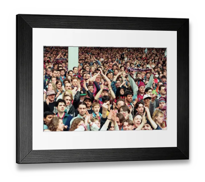 Framed Print : Fans in the Holte End stand in the final game before it was demolished
