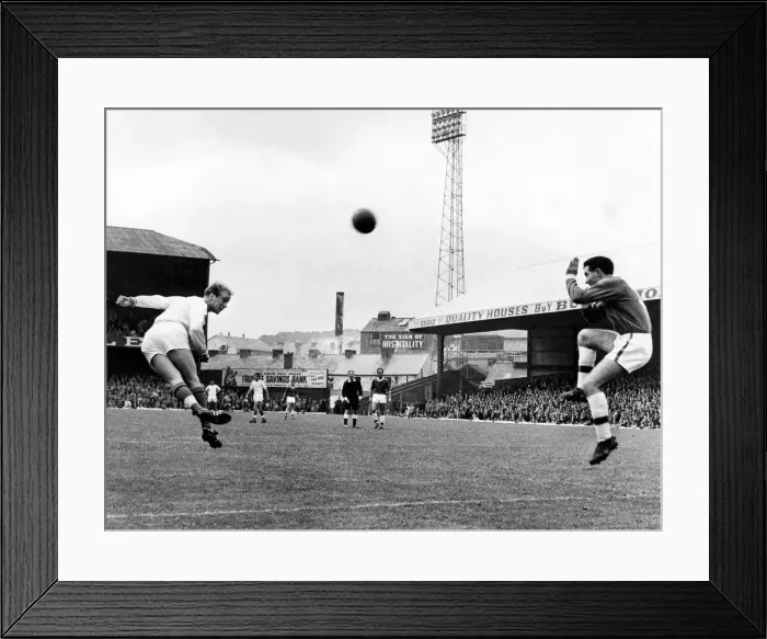 Framed Print : Sport - Football - Swansea Town - Swansea winger Barrie Jones heads towards Framed Print : Sport - Football - Swansea Town - Swansea winger Barrie Jones heads towards
