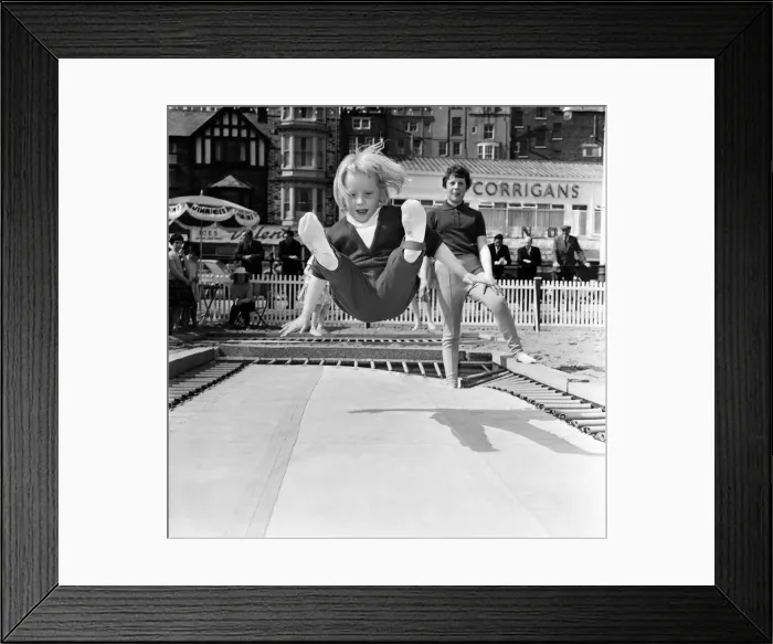 Framed Print : Trampoline on the sands at Scarborough, North Yorkshire