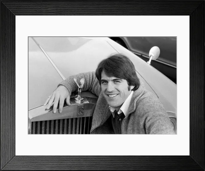 Framed Print : Everton forward Bob Latchford posing beside a Rolls Royce Framed Print : Everton forward Bob Latchford posing beside a Rolls Royce