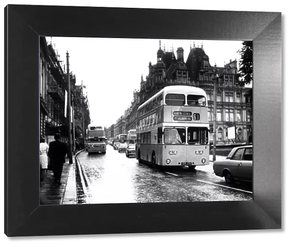 Buses in Grainger Street, Newcastle. 14th July 1970