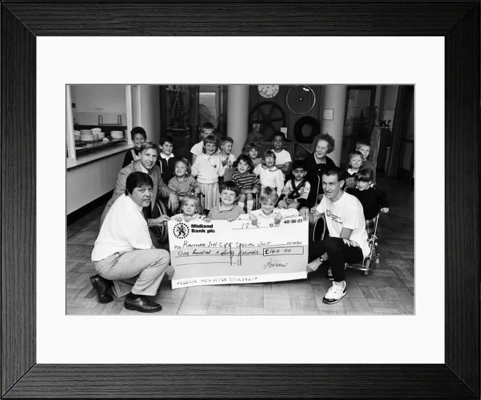 Framed Print : London Marathon runner Mr Clive Jackson (right) raised &pound