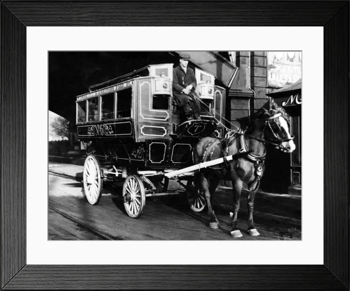 Framed Print : The Horse bus crossing the High Level Bridge, Newcastle. 23rd January 1931 Framed Print : The Horse bus crossing the High Level Bridge, Newcastle. 23rd January 1931