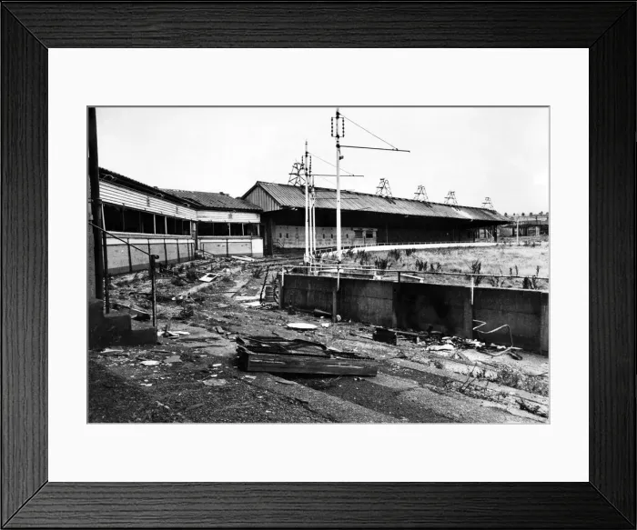 Framed Print : More like a rubbish tip than a soccer stadium - that is the present day Redheugh Park