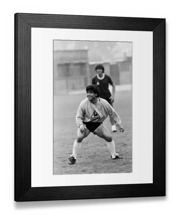Framed Print : Football World Cup 1986, Diego Maradona of Argentina training in Mexico. 19th June 1986 Framed Print : Football World Cup 1986, Diego Maradona of Argentina training in Mexico. 19th June 1986