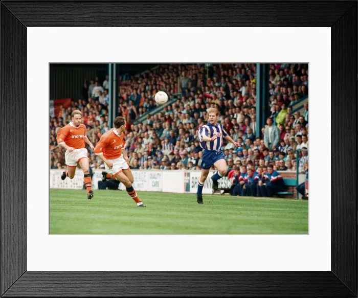 Framed Print : Huddersfield Town F. Cs final Leeds Road game. Match played against Blackpool Framed Print : Huddersfield Town F. Cs final Leeds Road game. Match played against Blackpool