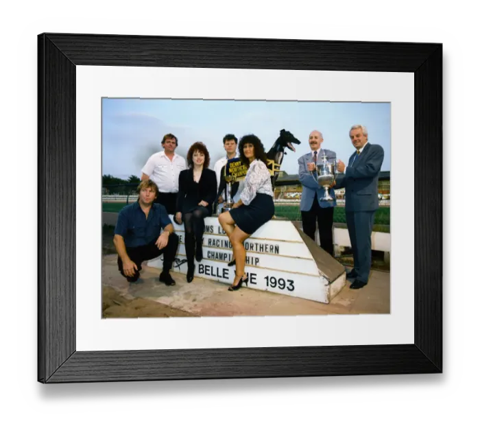 Framed Print : Norman Johnson receives the Demmy Racing Northern Flat Championship trophy from