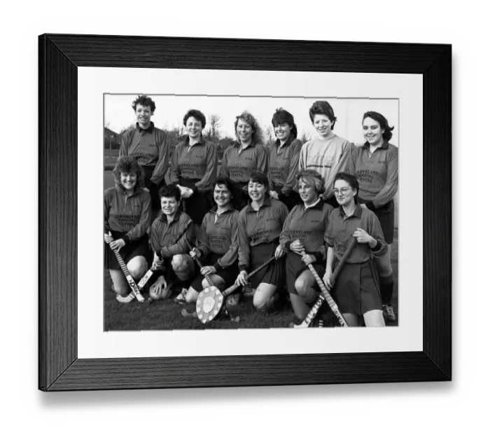 Framed Print : Roseberry Ladies hockey team have some silver wear to mark their 21st Annoversary after Framed Print : Roseberry Ladies hockey team have some silver wear to mark their 21st Annoversary after