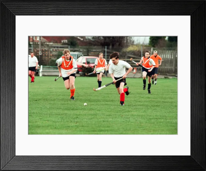 Framed Print : Stockton Hockey 5th team v Acomb. 14th January 1995 Framed Print : Stockton Hockey 5th team v Acomb. 14th January 1995