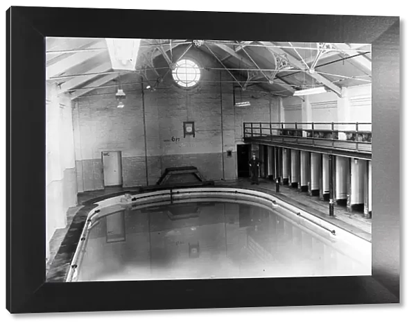 Interior of the baths at Widnes. 30th October 1958