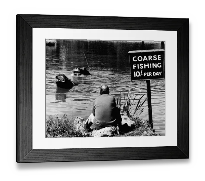 Framed Print : No one will believe him. But there he was, quietly fishing at Longleat Framed Print : No one will believe him. But there he was, quietly fishing at Longleat