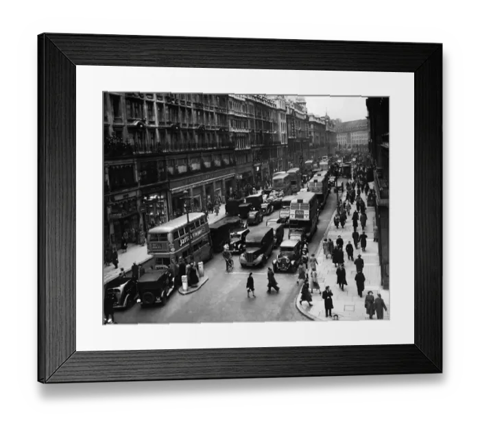 Framed Print : Regent Street, London, at Christmas time, circa December 1955