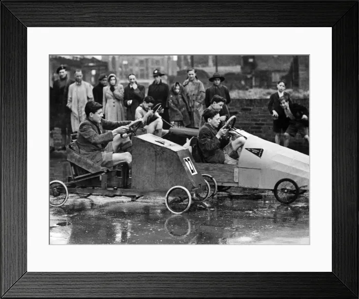 Framed Print : The heats for the soap box rally were run off at Fore Street, City of London Framed Print : The heats for the soap box rally were run off at Fore Street, City of London
