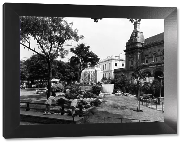 The Southport Arts Centre with the Town Hall. 3rd July 1988