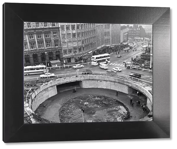 The hole in Sheffield city centre, South Yorkshire, that will be the hub of the new