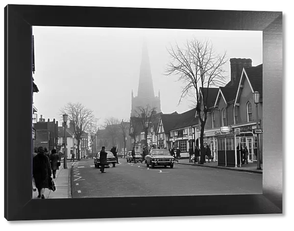 Solihull High Street, West Midlands. 13th January 1973
