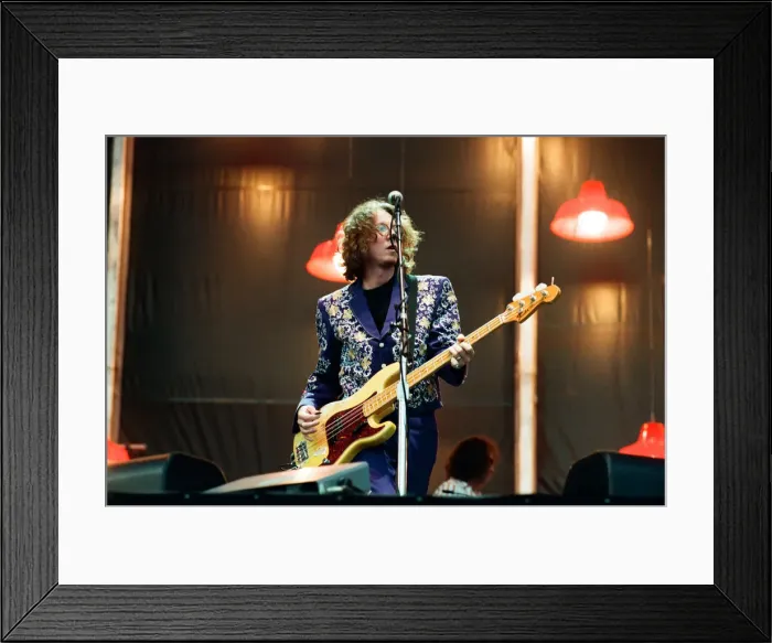 Framed Print : Mike Mills. R. E. M. in concert at the Galpharm Stadium. 25th July 1995 Framed Print : Mike Mills. R. E. M. in concert at the Galpharm Stadium. 25th July 1995