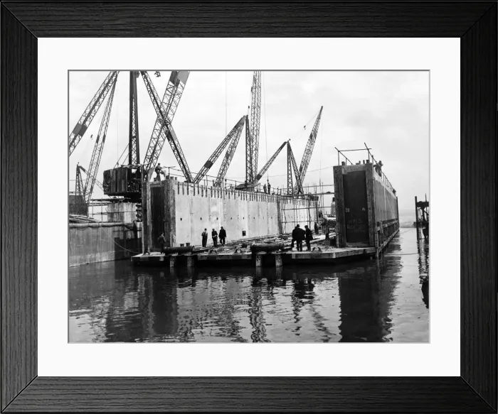 Framed Print : Bromborough, Wirral, Merseyside. A reinforced concrete dry dock launched at Bromborough Framed Print : Bromborough, Wirral, Merseyside. A reinforced concrete dry dock launched at Bromborough