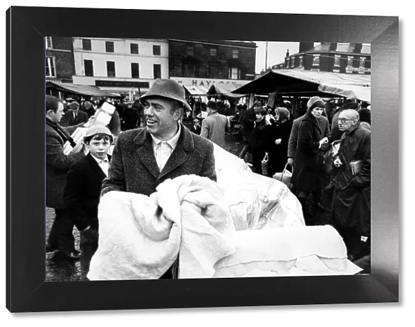 Spence the blanket man managed to raise a laugh at Birkenhead Market