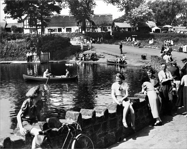 Raby Mere, a Wirral beauty spot, , Merseyside. 3rd August 1937