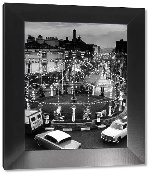 A showpiece of the Birkenhead illuminations, a traffic island in Grange Road with