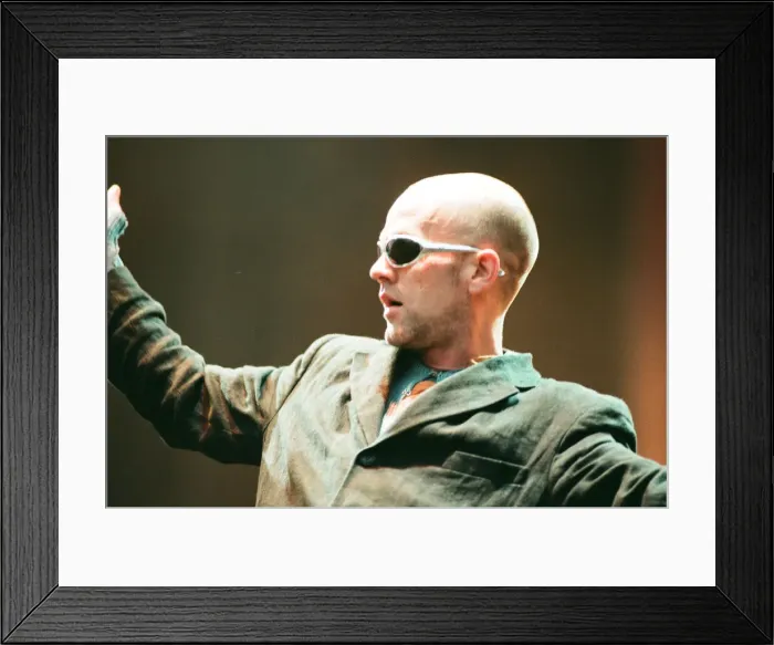 Framed Print : Michael Stipe, R. E. M. in concert at the Galpharm Stadium. 25th July 1995 Framed Print : Michael Stipe, R. E. M. in concert at the Galpharm Stadium. 25th July 1995