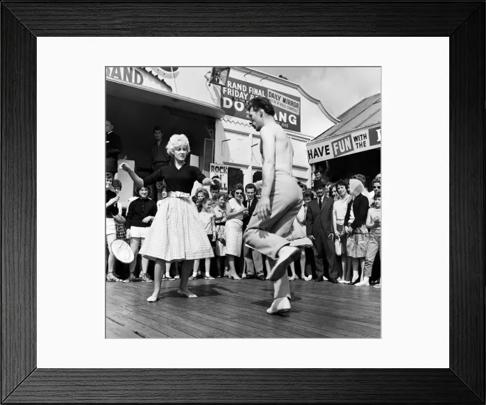 Framed Print : Dancing during a rock and roll session on the central pier in Blackpool, Lancashire Framed Print : Dancing during a rock and roll session on the central pier in Blackpool, Lancashire