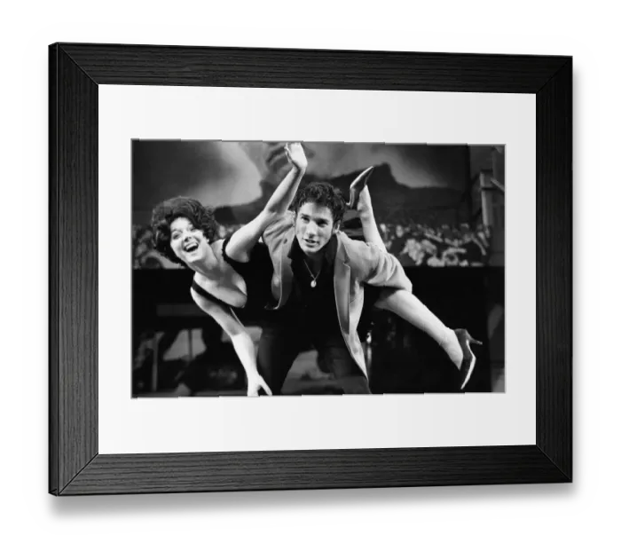 Framed Print : The cast of the American musical Grease rehearsing at the New London theatre off Drury