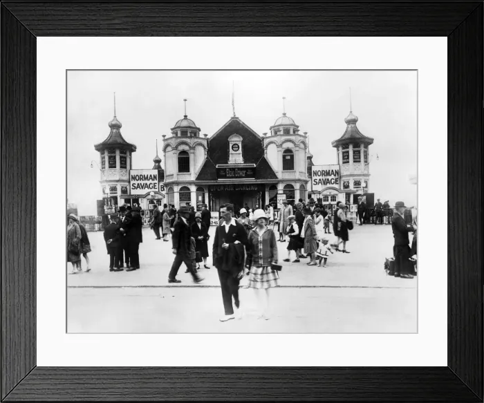 Framed Print : General scene showing people People walking about outside the Thetare on Blackpool Framed Print : General scene showing people People walking about outside the Thetare on Blackpool
