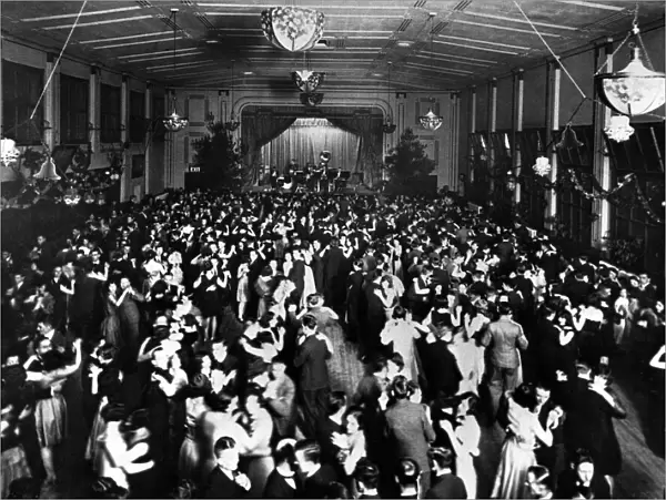 Crowded dance floor at the GEC ballroom in Coventry. Circa 1935
