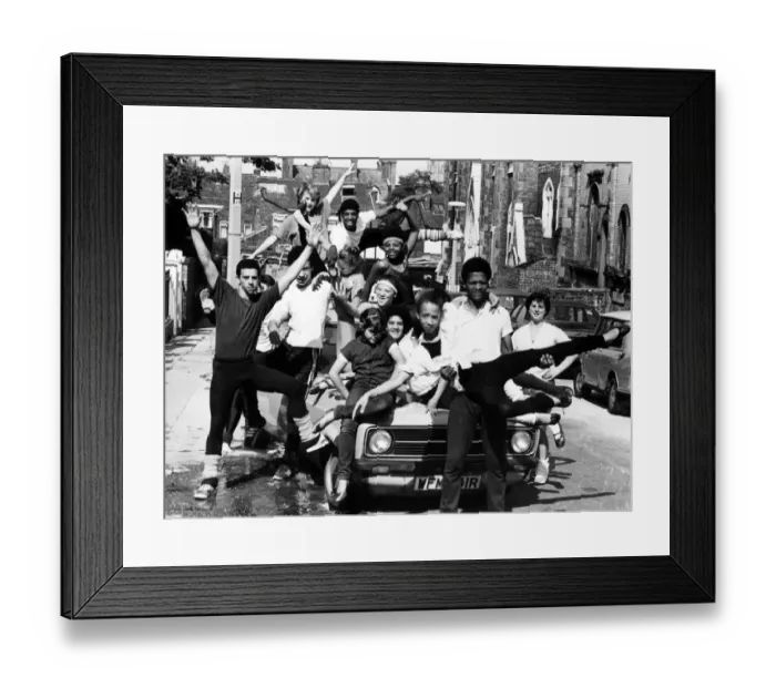 Framed Print : Shades of fame - as a group of Liverpool youngsters go through some dance routines during
