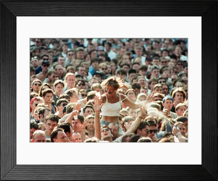 Framed Print : R. E. M. in concert at the Galpharm Stadium. 25th July 1995