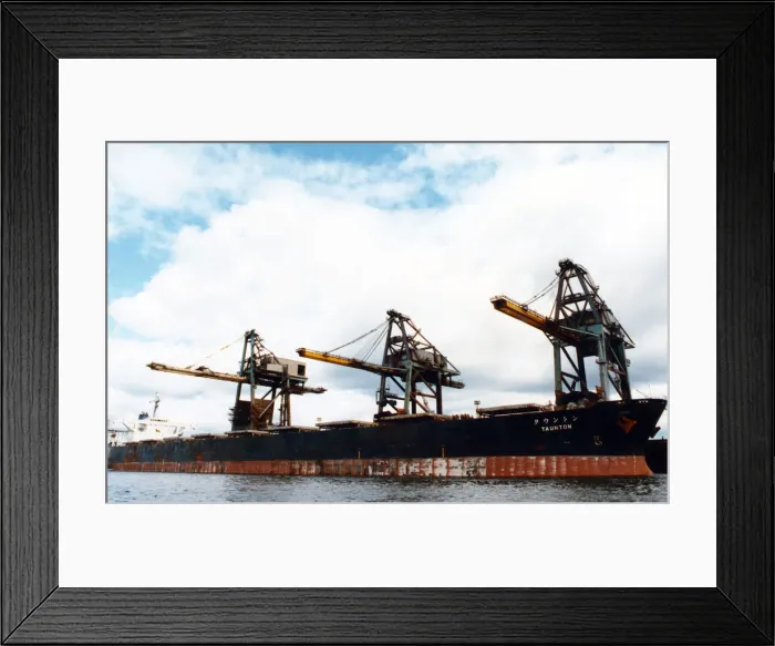 Framed Print : Giant coal carrier berthed at British Steels Redcar terminal. 16th July 1991 Framed Print : Giant coal carrier berthed at British Steels Redcar terminal. 16th July 1991