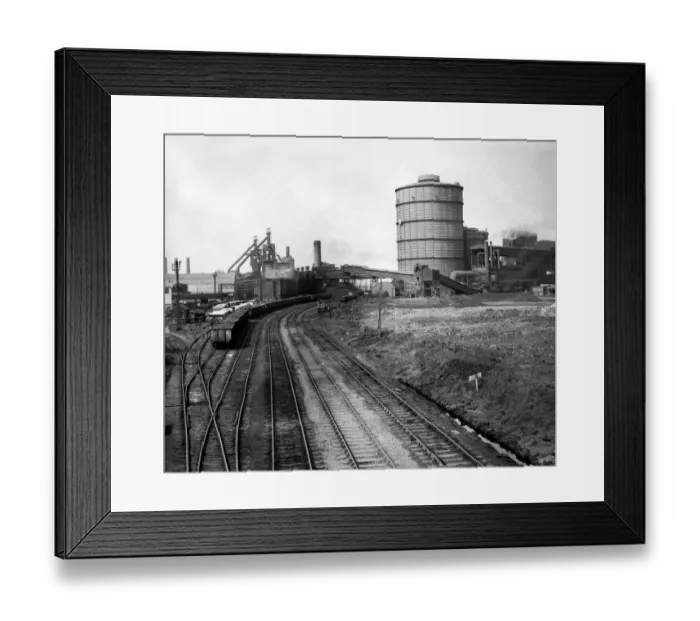 Framed Print : Cargo Fleet Works, British Steel Corporation. Middlesbrough, North Yorkshire Framed Print : Cargo Fleet Works, British Steel Corporation. Middlesbrough, North Yorkshire