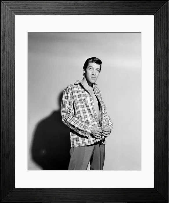 Framed Print : Singer Michael Holliday poses wearing check shirt. 24th November 1957 Framed Print : Singer Michael Holliday poses wearing check shirt. 24th November 1957