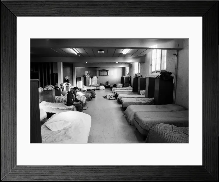 Framed Print : The night shelter dormitory at the Trinity Centre in Camp Hill. 8th February 1990 Framed Print : The night shelter dormitory at the Trinity Centre in Camp Hill. 8th February 1990