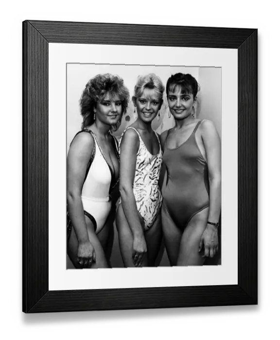 Framed Print : These girls have taken their first steps in a bid to become Miss Madison 1987