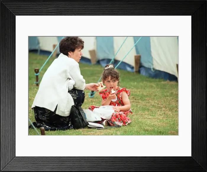 Framed Print : The British Steel Gala - time for a rest and a snack. 2nd July 1994 Framed Print : The British Steel Gala - time for a rest and a snack. 2nd July 1994