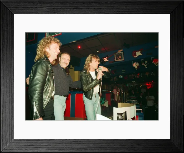Framed Print : Members of Judas Priest, photo-call to launch their Greatest Hits Album at Yesterdays Framed Print : Members of Judas Priest, photo-call to launch their Greatest Hits Album at Yesterdays