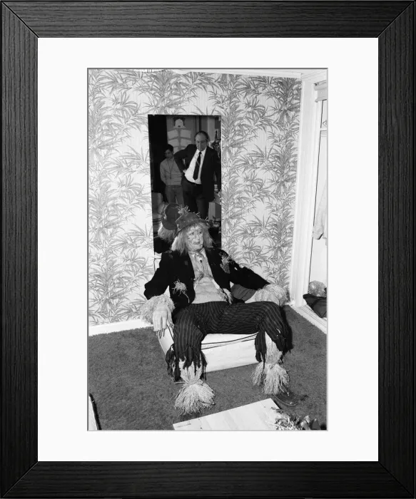 Framed Print : Actor John Pertwee in the dressing room being made up for his role as Wurzel Gummidge in