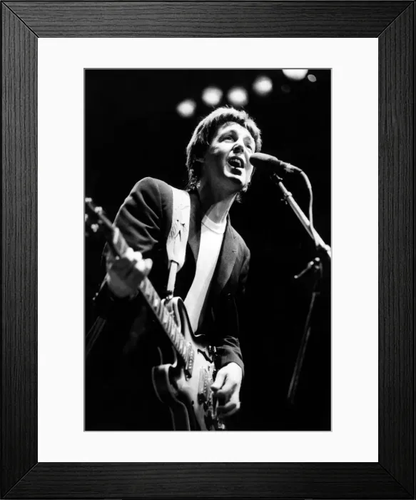 Framed Print : Paul McCartney with his band Wings performing at the Royal Court Theatre, Liverpool Framed Print : Paul McCartney with his band Wings performing at the Royal Court Theatre, Liverpool