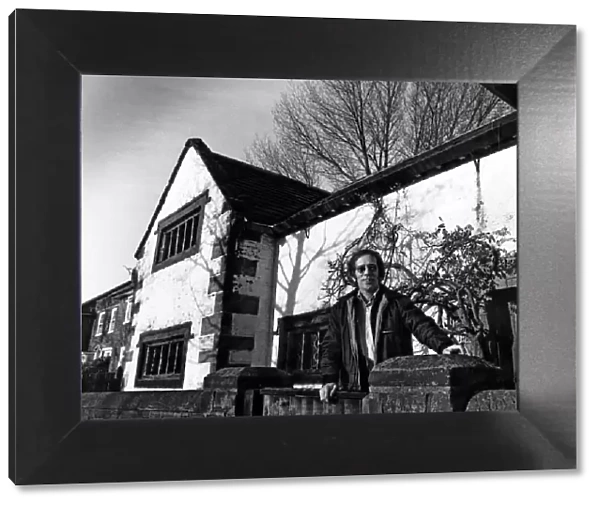John Crawley outside Tue Brook House. 13th February 1978