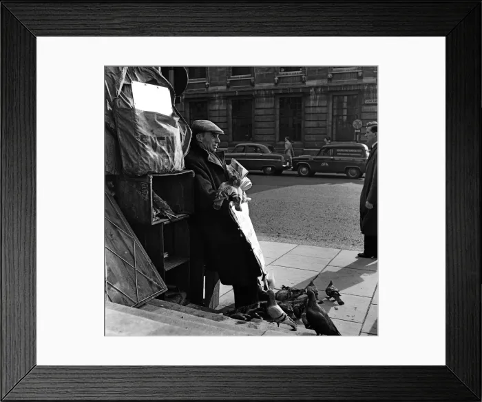 Framed Print : Paper seller John Townsend has been selling papers outside St Martin-in-the-Fields for a Framed Print : Paper seller John Townsend has been selling papers outside St Martin-in-the-Fields for a