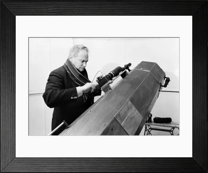 Framed Print : Astronomer Patrick Moore, host of the BBC factual series The Sky At Night