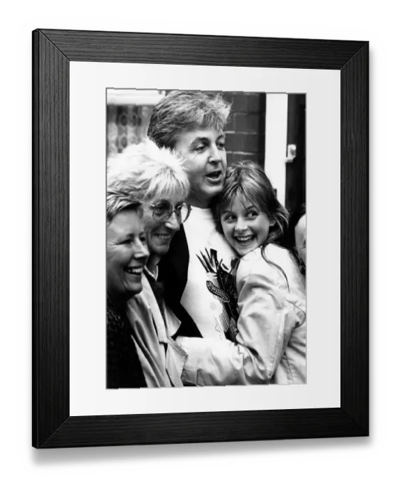 Framed Print : Paul McCartney in Liverpool to film a special episode of the TV sit-com Bread Framed Print : Paul McCartney in Liverpool to film a special episode of the TV sit-com Bread