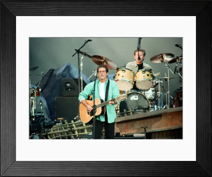 Framed Print : Glenn Frey of The Eagles performing live at the McAlpine Stadium in Huddersfield